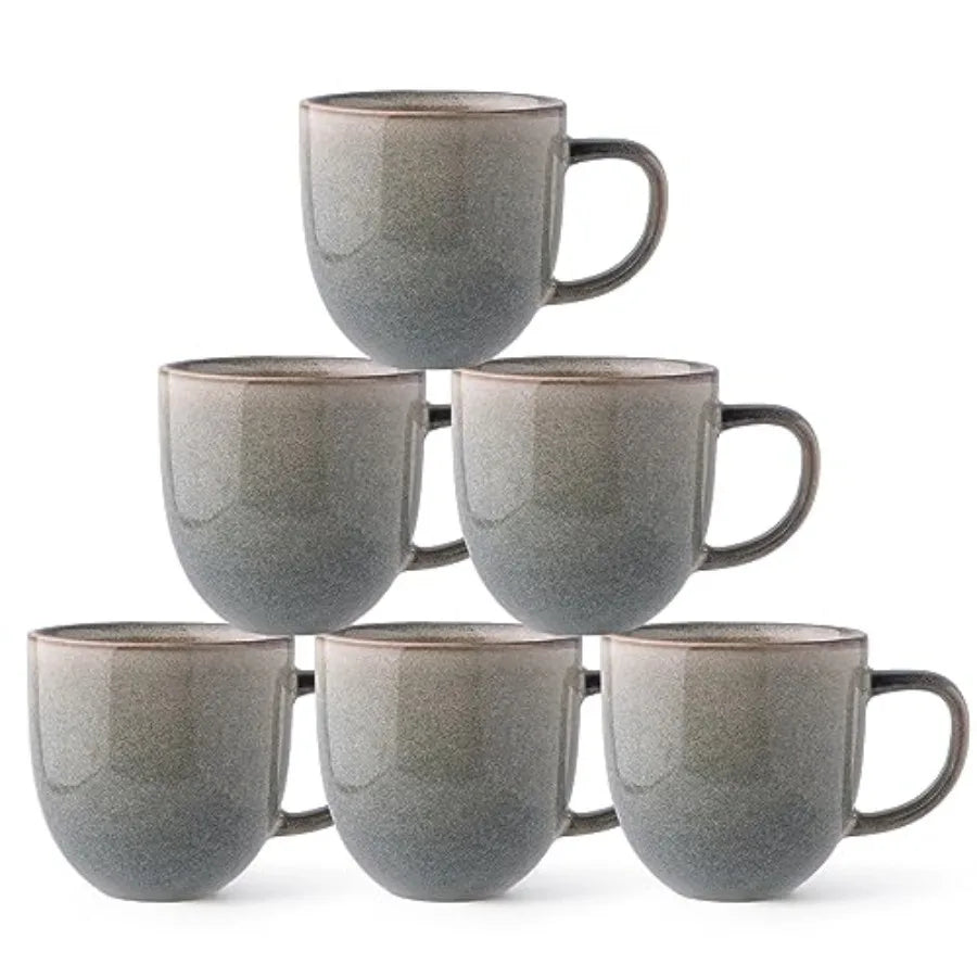 12oz Coffee Mugs Ceramic Coffee Mugs set of 6 for Man Woman Dad Mom Modern Coffee Mugs with handle for Latte//Milk/Cocoa. Dishw