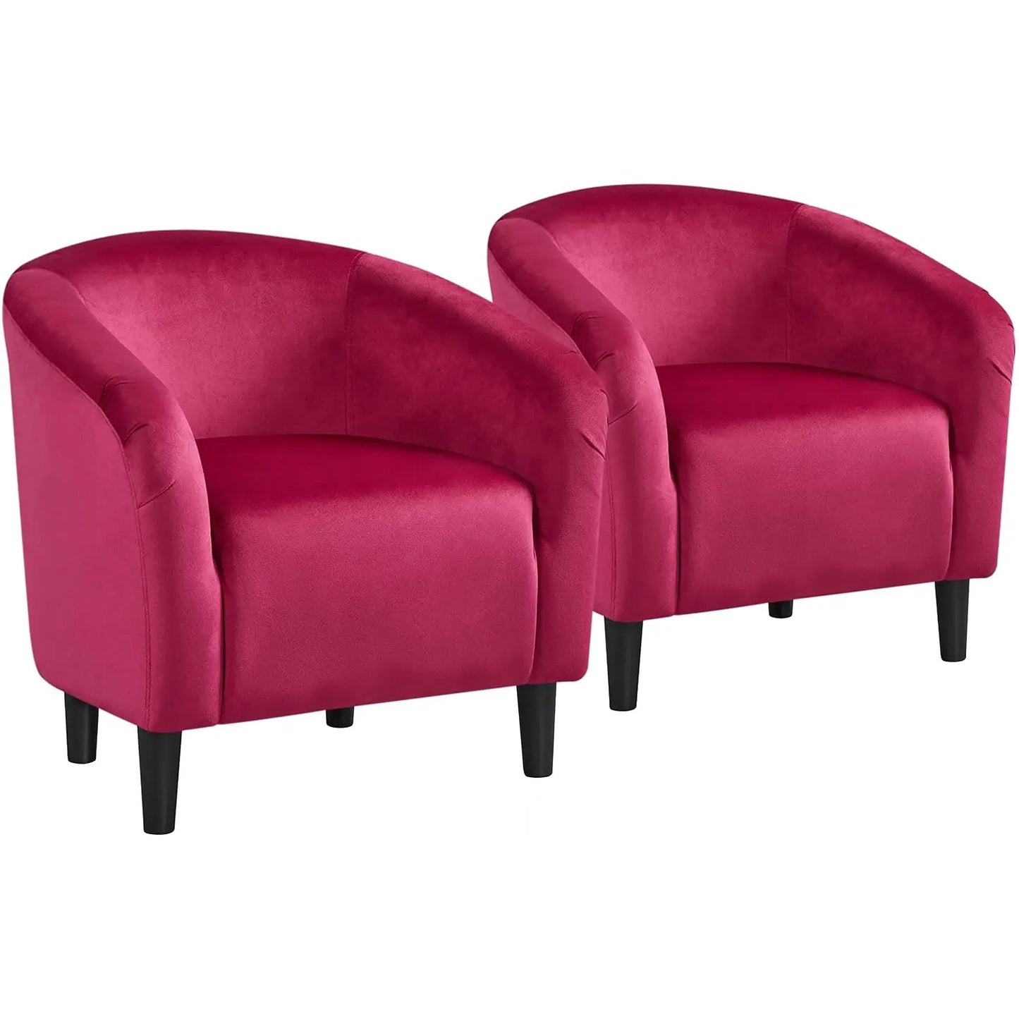Set of 2 Soft Furry Barrel Accent Chairs Padded Armrest For Living Room Bedroom Office Waiting Room, Customized