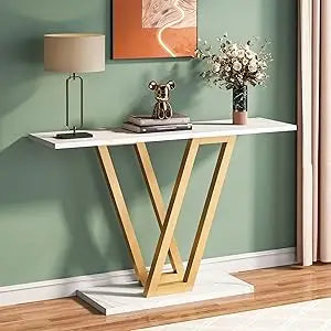 Console Table, Industrial Hallway Table for Entryway, 43 Inch Entryway Tables Narrow Sofa Table for Living Room, Rustic Brown
