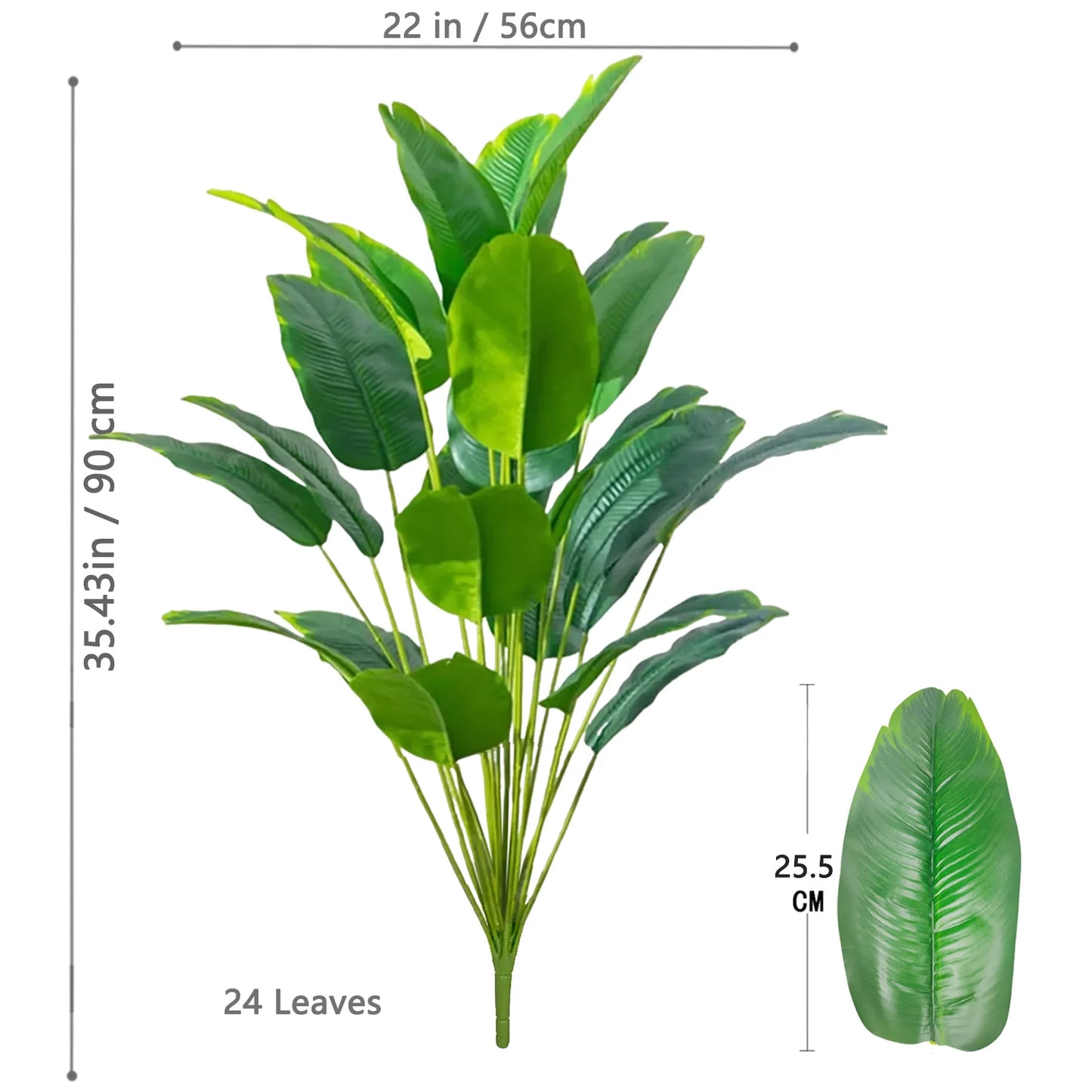 65-90-125cm  Large Tropical Palm Tree Fake Banana Plant Leaves Real Touch Strelitzia Reginae Plastic Plant for Home Garden