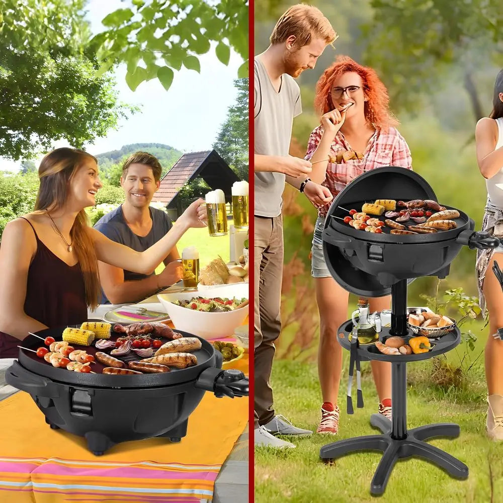 Electric Grill Outdoor/Indoor,Portable BBQ Grill with Nonstick Surface,200 Square Inches Indoor Electric Barburcue Grill with Ad