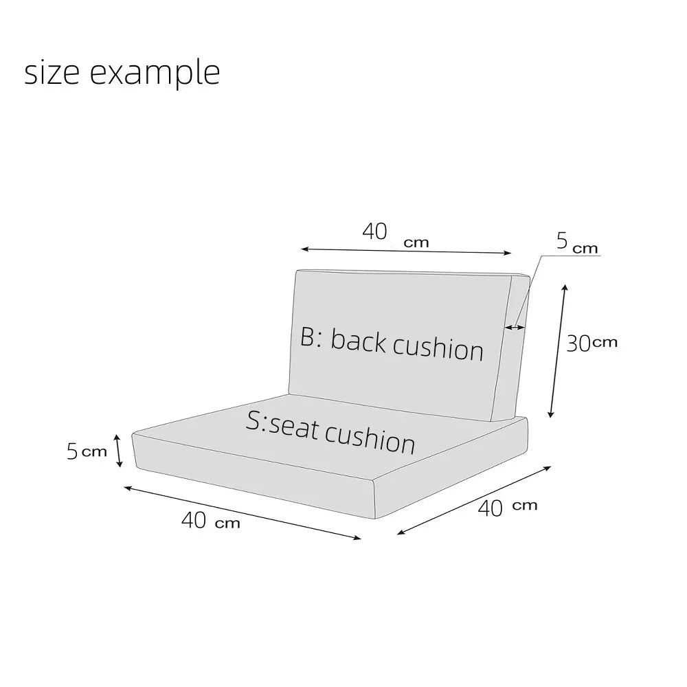 Custom Waterproof Seat/Back Cushions Set Chair Sofa Bench Cushions Patio Backrest Cushion Decor Garden Bay Window Pads Pillow