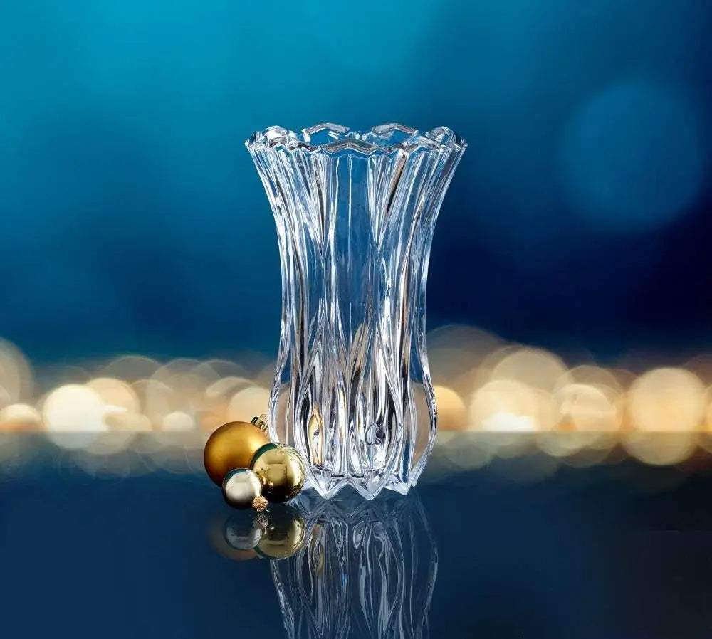 Mikasa Celebrations Blossom Crystal Vase, 12-Inch Tall, Elegant Cut Glass Design for Floral Arrangements and Decorative Centerpi