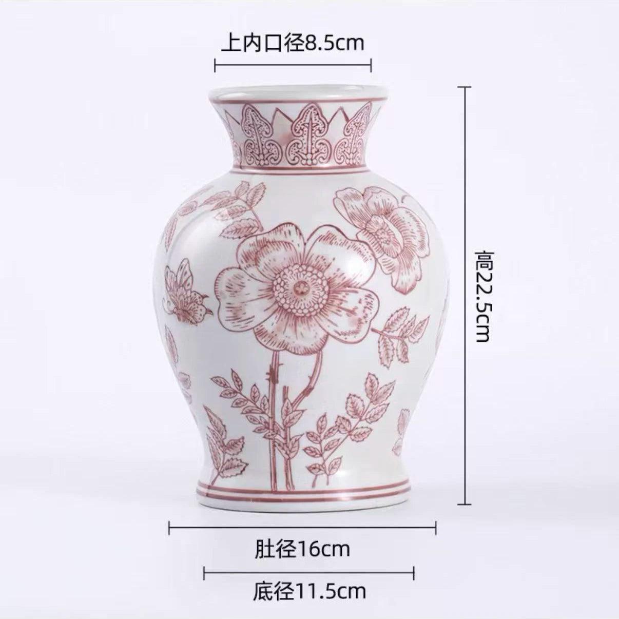 Blue and White Porcelain Retro Vase Ceramic Painted Flower Potted Plant Floral Hydroponic Vase Crafts Decoration Indoor Ornament