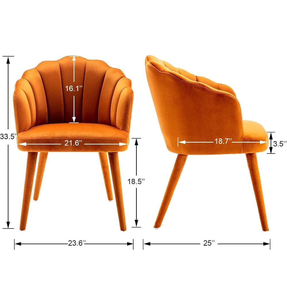 Velvet Dining Chairs Set of 2 Modern Accent Chairs Upholstery Side Chairs with Upholstered Wood Legs for Home, Customized