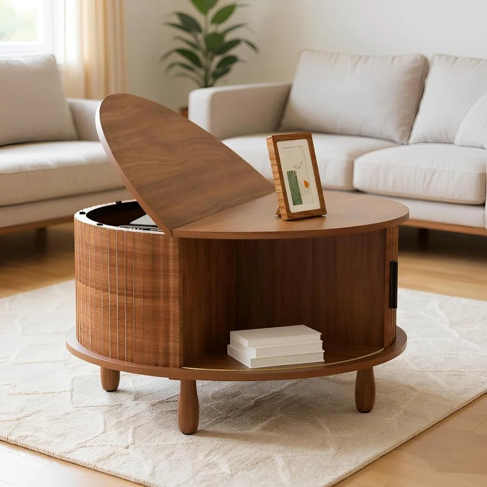 Lift Top Coffee Table with Storage Farmhouse Coffee Table for Living Room Wood Rustic 31.5" Square Storage Cabinet Center Table