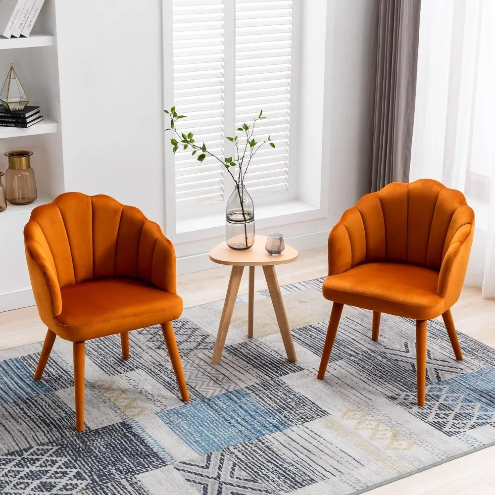 Velvet Dining Chairs Set of 2 Modern Accent Chairs Upholstery Side Chairs with Upholstered Wood Legs for Home, Customized