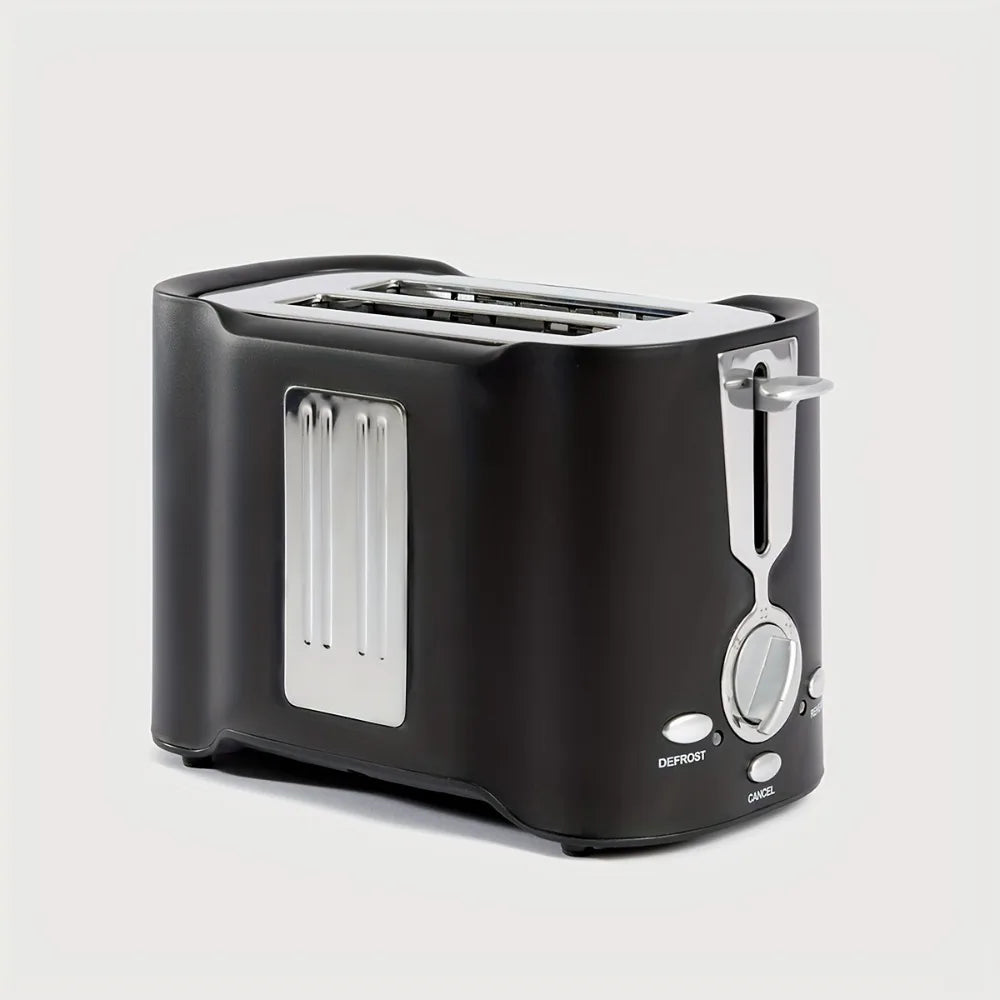 2 Slice Toaster Quick Even Results Wide Slots Fit Any Size Bread Drop Down Crumb Tray Easy Clean Up Stainless Steel for Kitchen