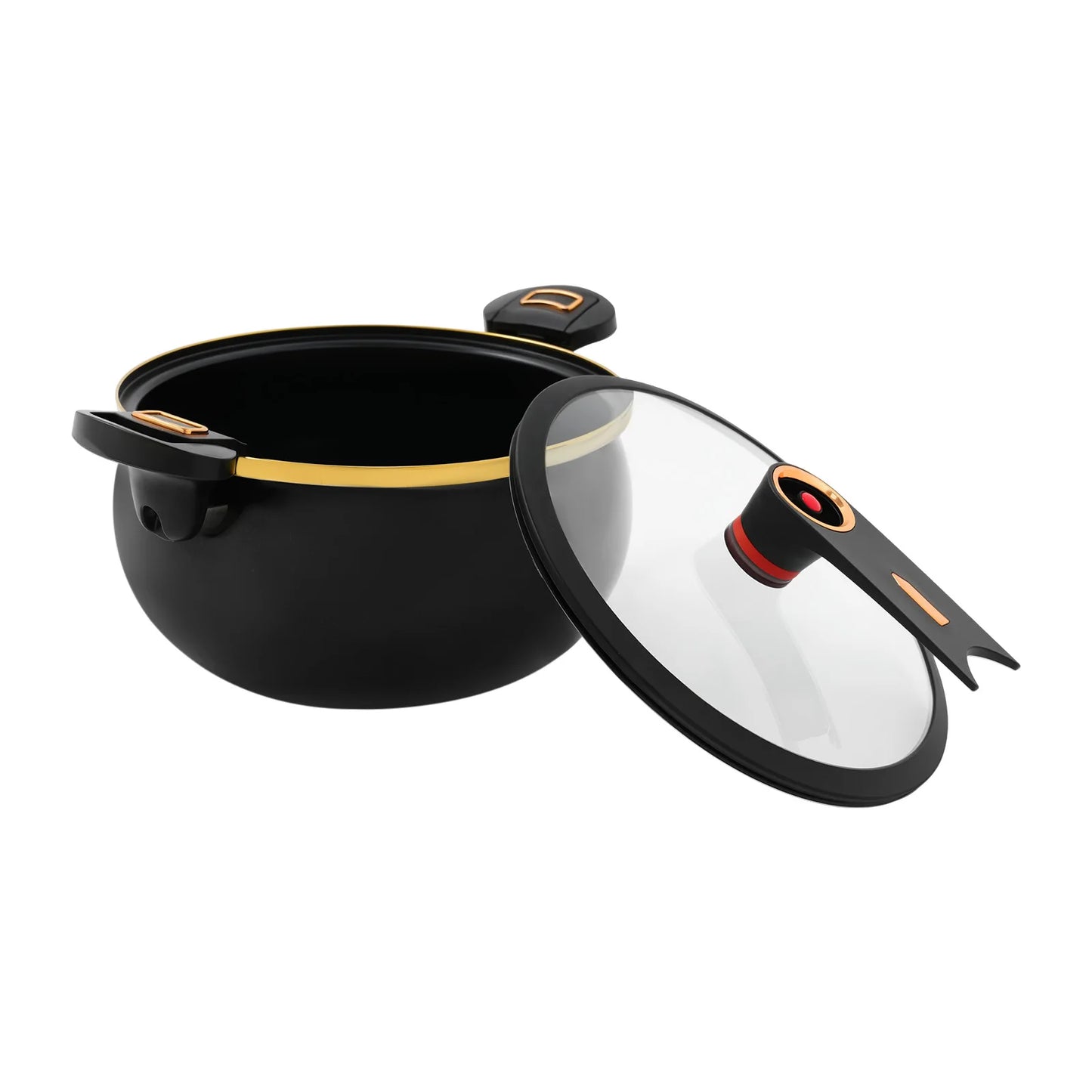 Pressure Cooker, 8L Multifunction, Black Nonstick Iron Stew Pot Stovetop, Large Capacity for Family Kitchen