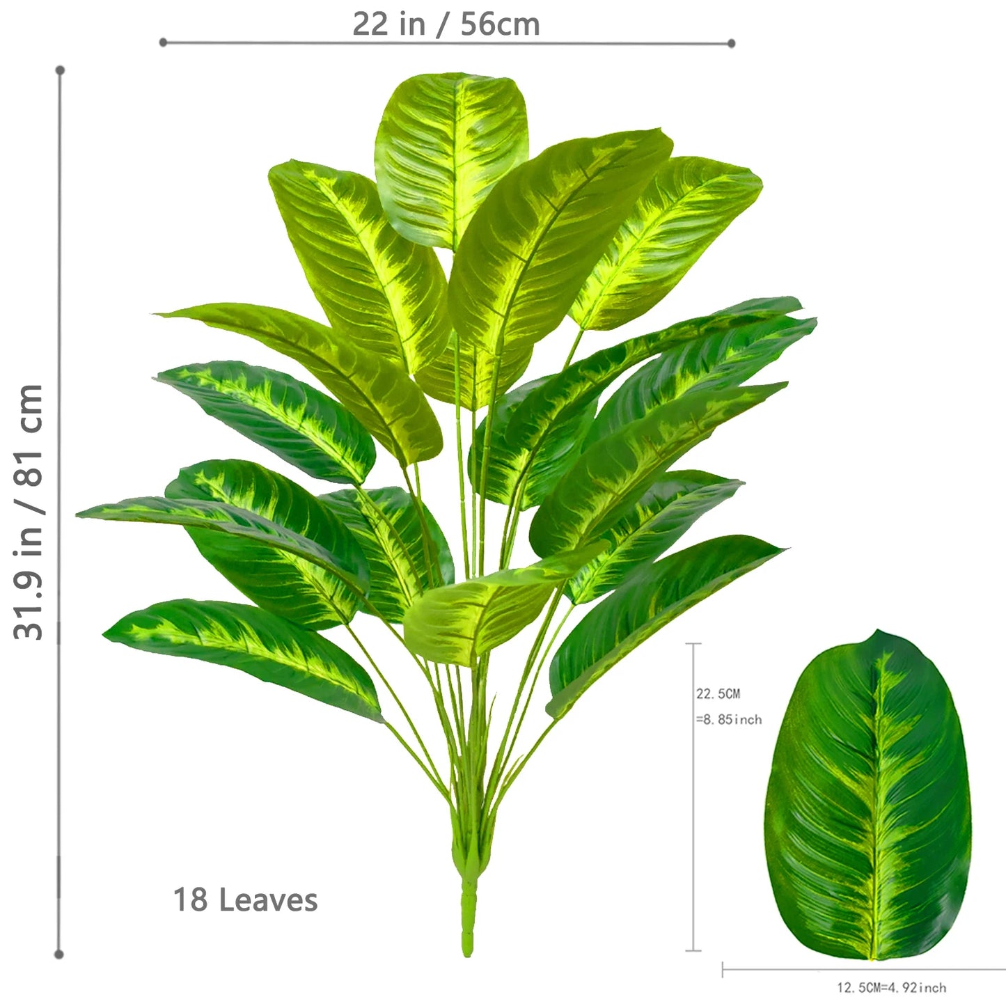 65-90-125cm  Large Tropical Palm Tree Fake Banana Plant Leaves Real Touch Strelitzia Reginae Plastic Plant for Home Garden