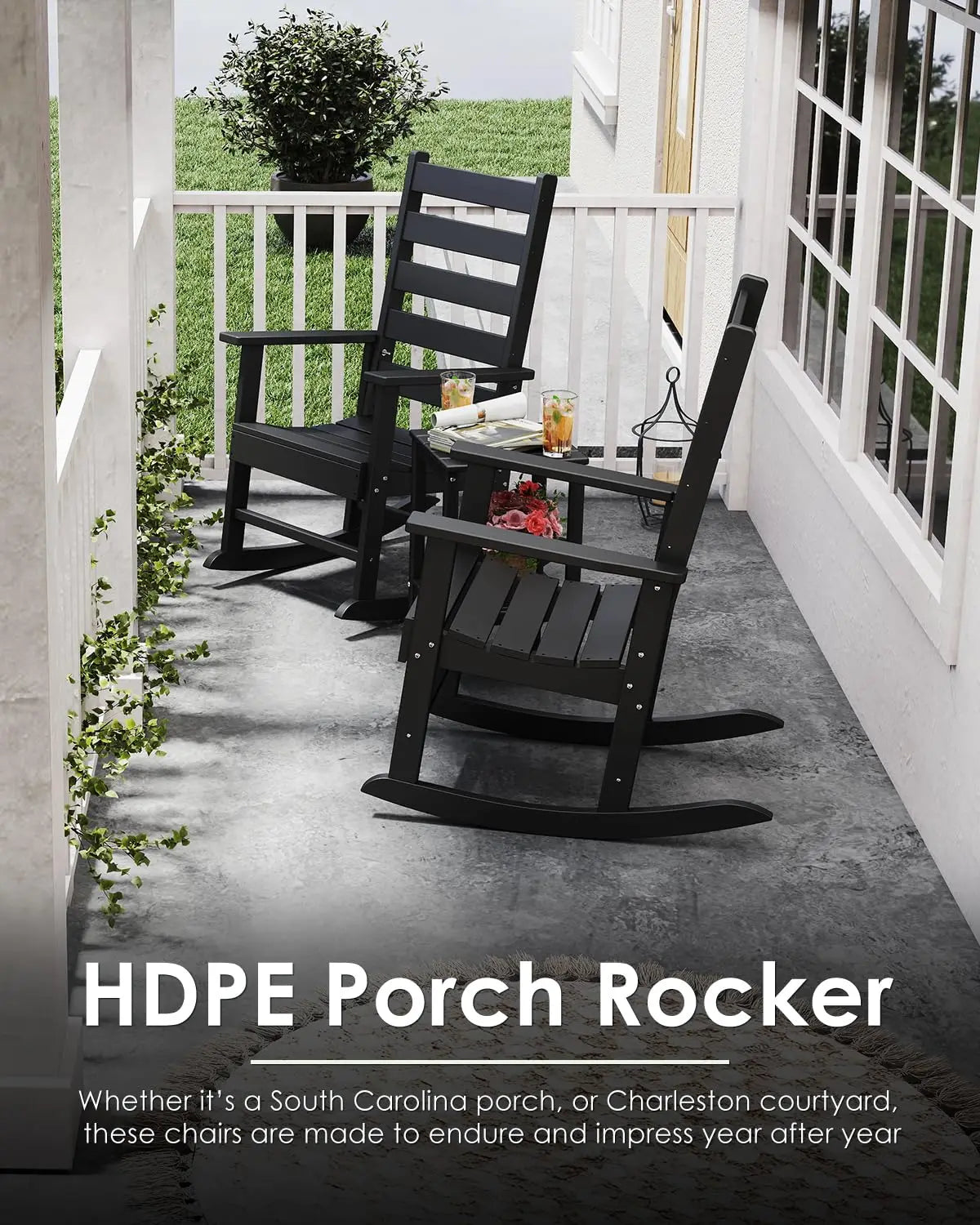 Outdoor-Rocking-Chairs-Set-of-2 Plastic | Patio Rockers  Porch Rocker Chair  Shaker  Oversized | High, Customized