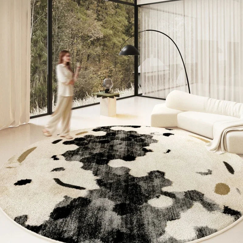 Cream Style Bedroom Decor Carpet Large Area Round Carpets for Living Room Home Thicken Washable Floor Mat Fluffy Soft Lounge Rug