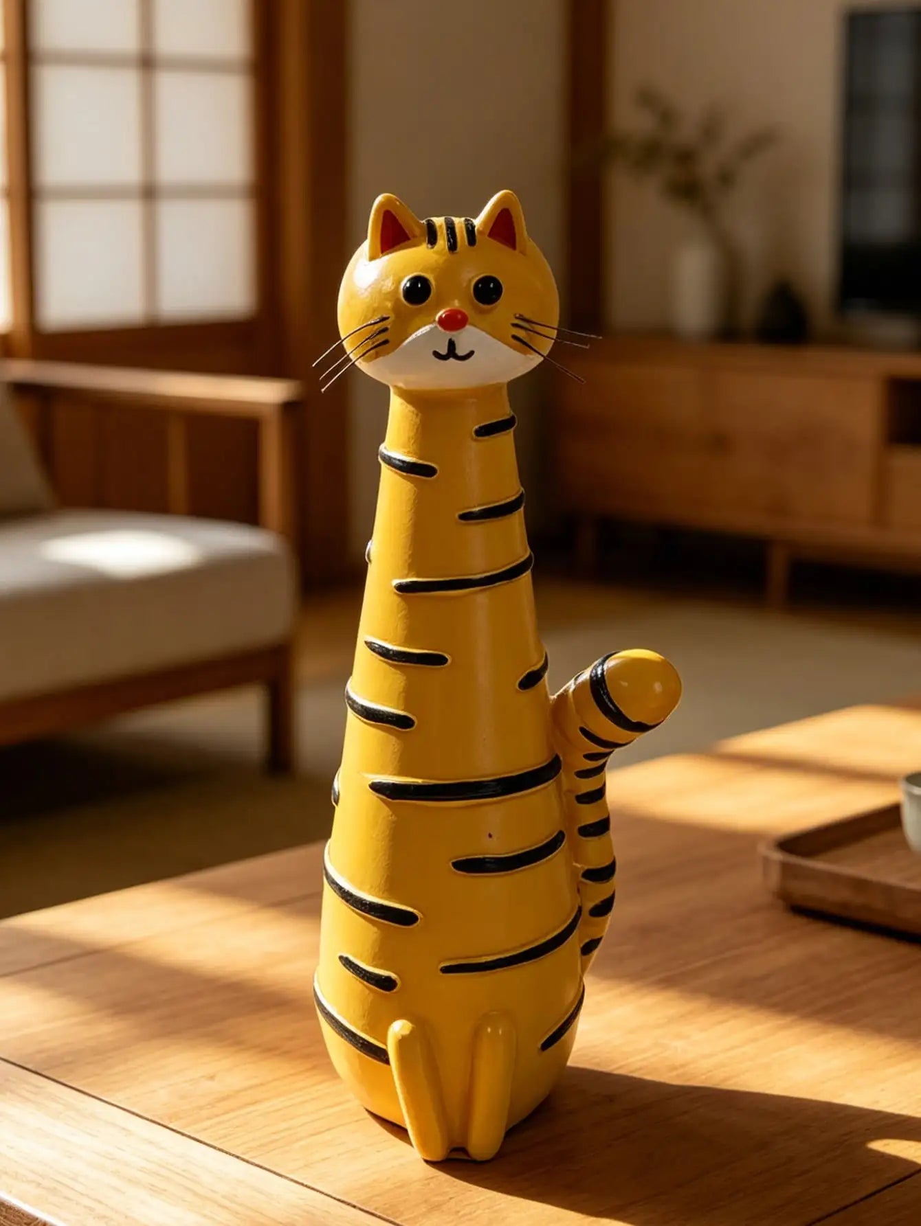 1Pc Healing Cartoon Cat Shaped Resin Vase - Creative Cute Pet Flower Vase, Fun Atmosphere Decor For Living Room & Desktop | Home