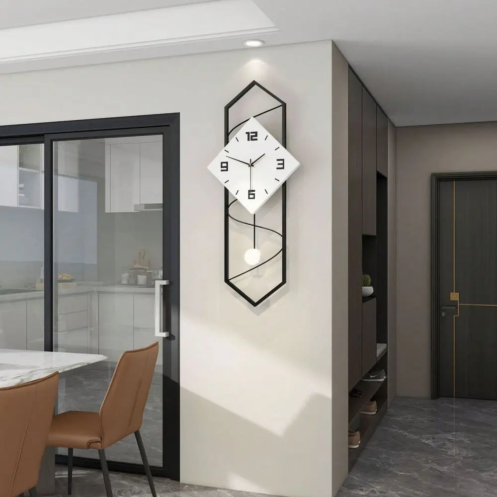 Decorative Modern Wall Clock,Silent Non-Ticking Quality Quartz Movement Battery Operated,Large Metal White Wall Clocks For Livi