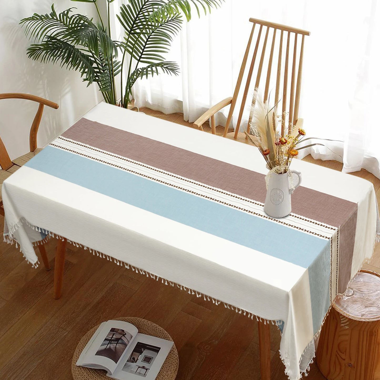 Waterproof Tablecloth, Home Cotton Linen Dining Table Cloth, 140 * 300cm-,Rectangle Table Cloths, Rustic Tablecloth, Table Cover