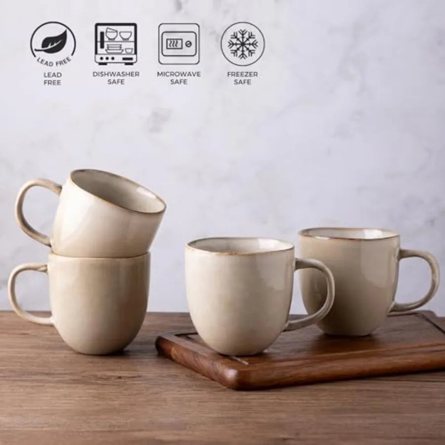12oz Coffee Mugs Ceramic Coffee Mugs set of 6 for Man Woman Dad Mom Modern Coffee Mugs with handle for Latte//Milk/Cocoa. Dishw
