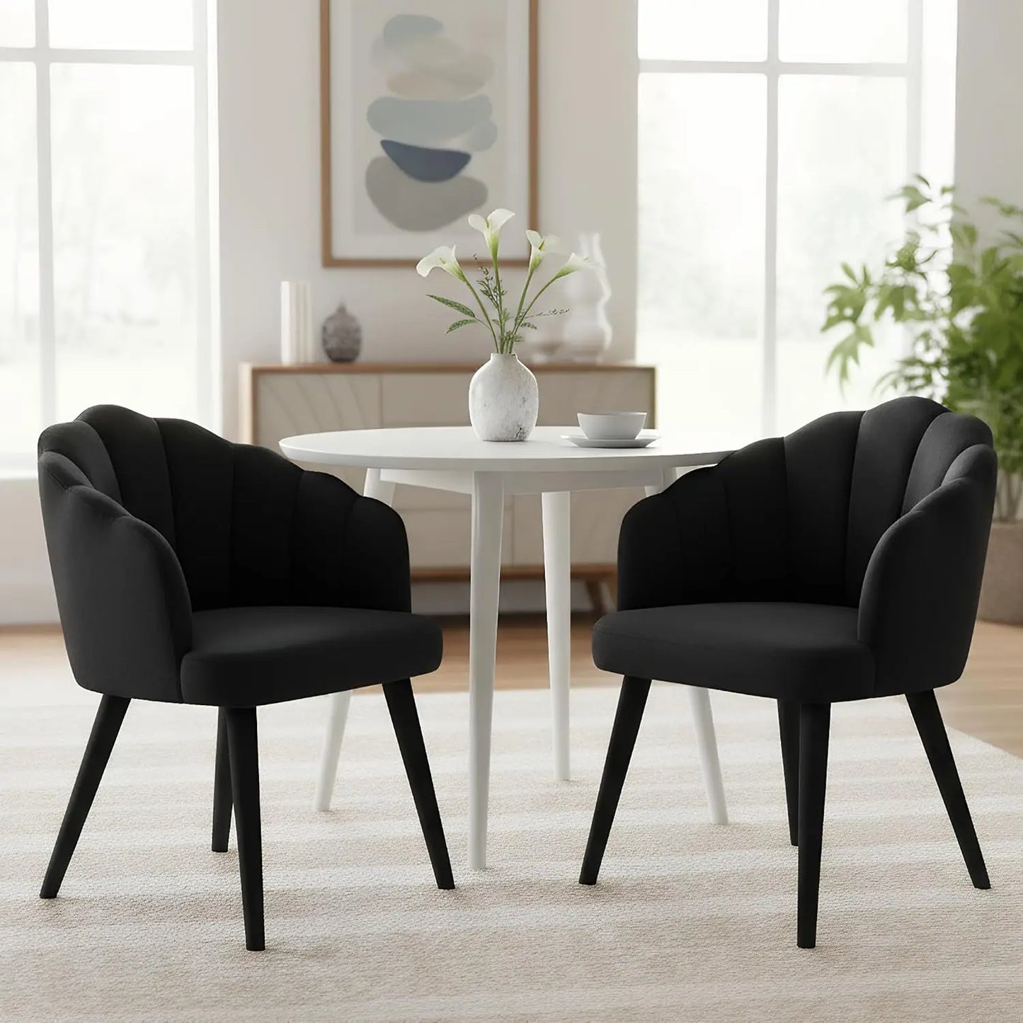 Velvet Dining Chairs Set of 2 Modern Accent Chairs Upholstery Side Chairs with Upholstered Wood Legs for Home, Customized
