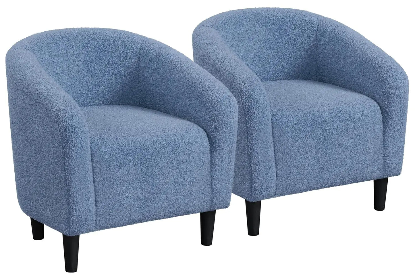 Set of 2 Soft Furry Barrel Accent Chairs Padded Armrest For Living Room Bedroom Office Waiting Room, Customized