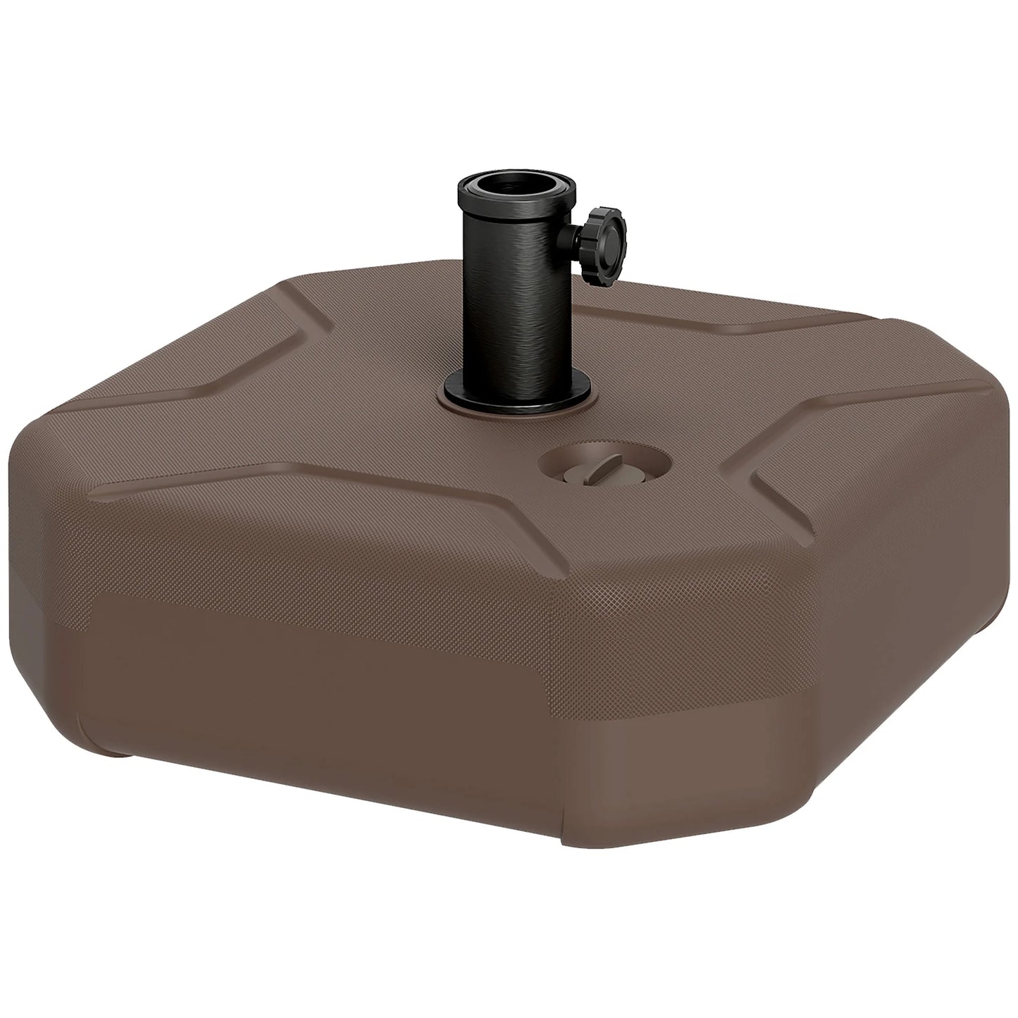 Heavy Duty Outdoor Umbrella Stand Base, Sand/Water Filled Umbrella Base, Brown