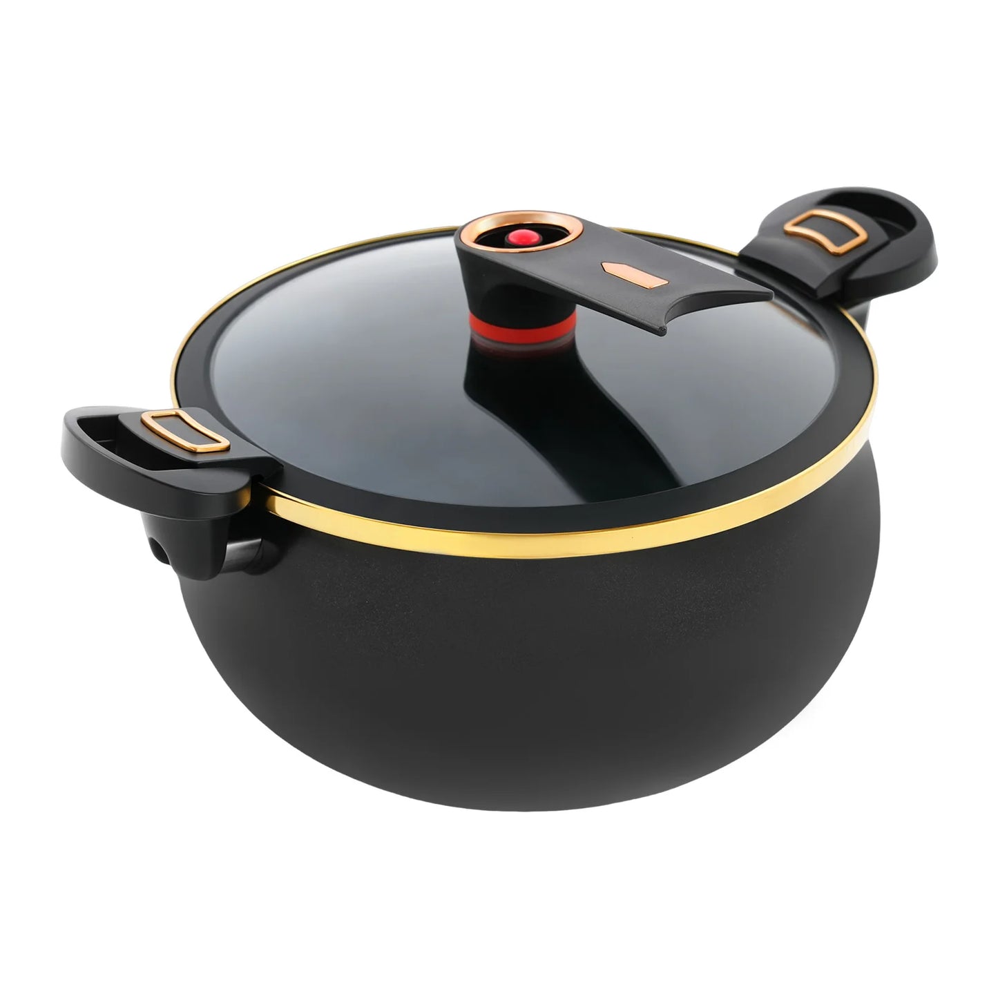 Pressure Cooker, 8L Multifunction, Black Nonstick Iron Stew Pot Stovetop, Large Capacity for Family Kitchen