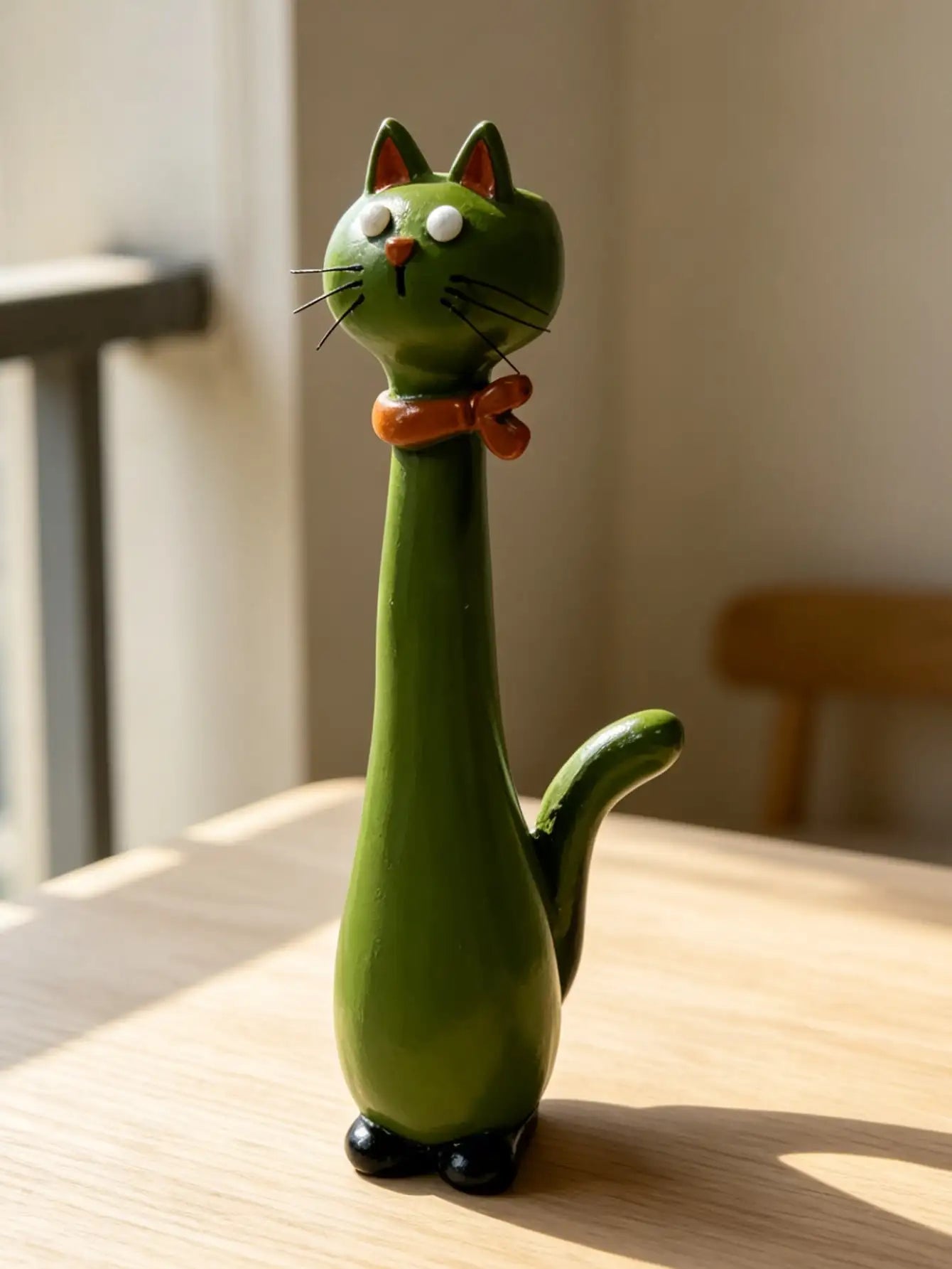 1Pc Healing Cartoon Cat Shaped Resin Vase - Creative Cute Pet Flower Vase, Fun Atmosphere Decor For Living Room & Desktop | Home