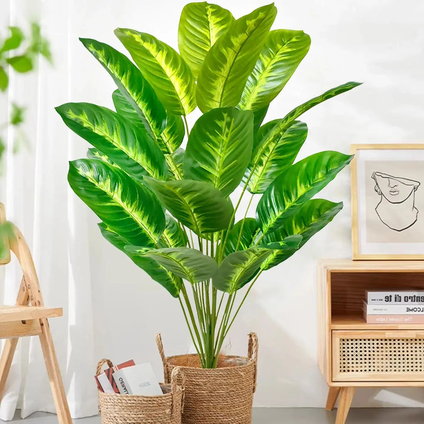 65-90-125cm  Large Tropical Palm Tree Fake Banana Plant Leaves Real Touch Strelitzia Reginae Plastic Plant for Home Garden