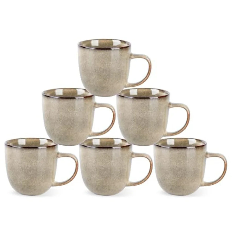 12oz Coffee Mugs Ceramic Coffee Mugs set of 6 for Man Woman Dad Mom Modern Coffee Mugs with handle for Latte//Milk/Cocoa. Dishw