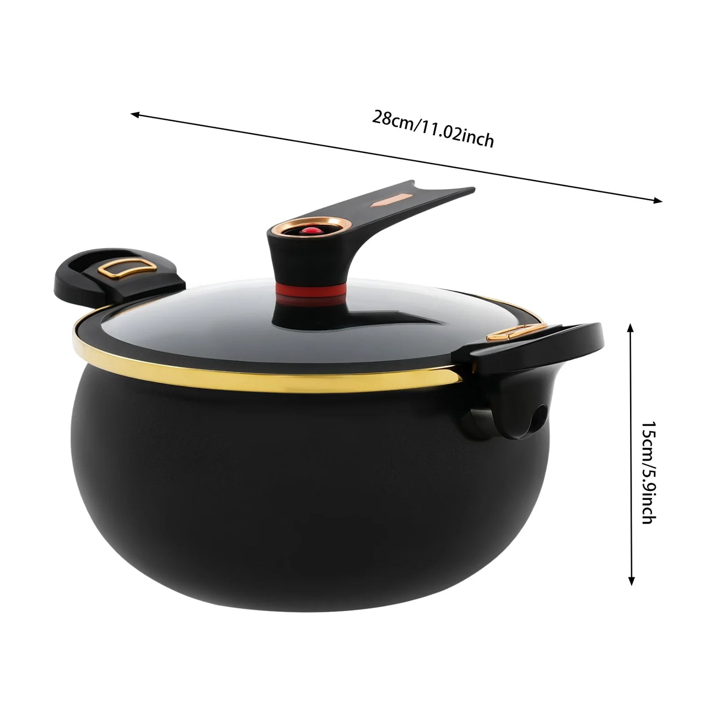 Pressure Cooker, 8L Multifunction, Black Nonstick Iron Stew Pot Stovetop, Large Capacity for Family Kitchen