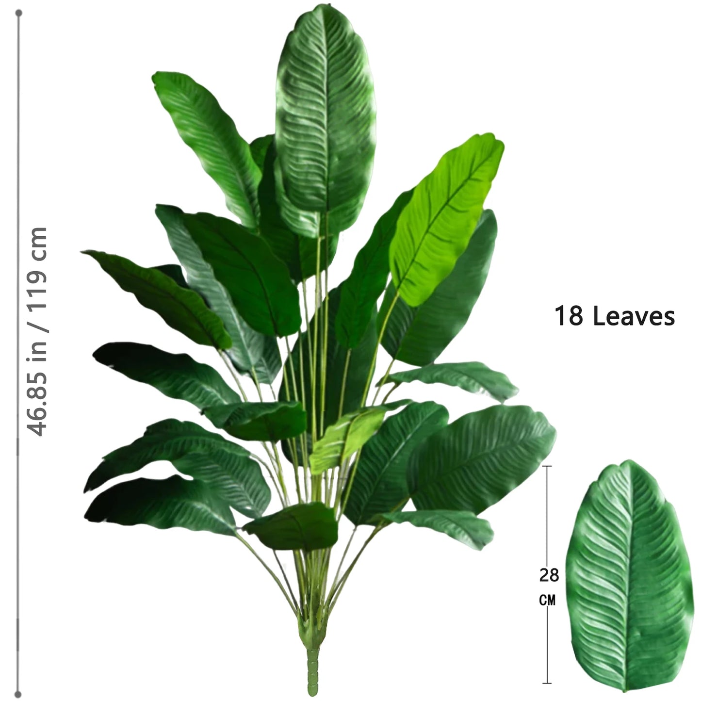 65-90-125cm  Large Tropical Palm Tree Fake Banana Plant Leaves Real Touch Strelitzia Reginae Plastic Plant for Home Garden