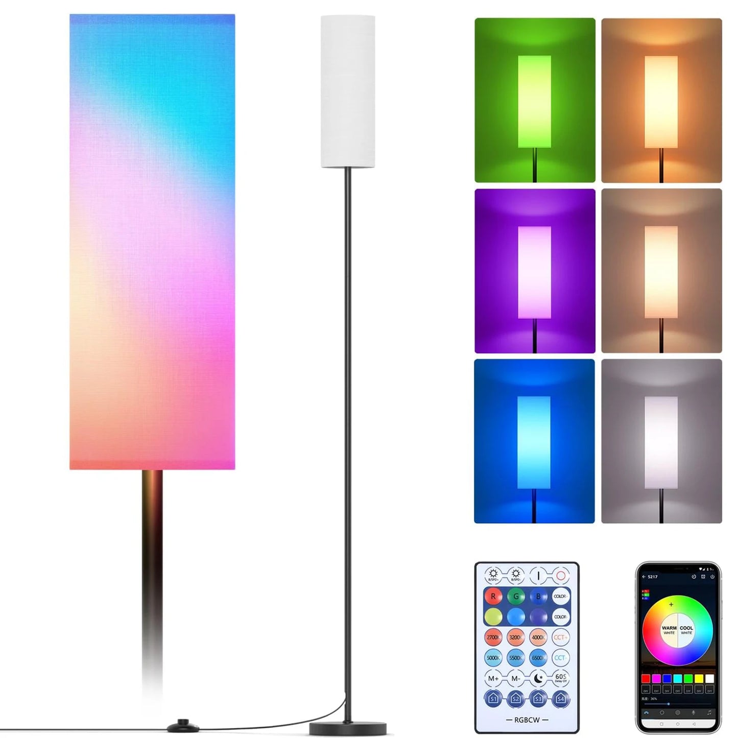 Modern Floor Lamp Standing Tall Light Foot  for Bedroom Living Room Study Room