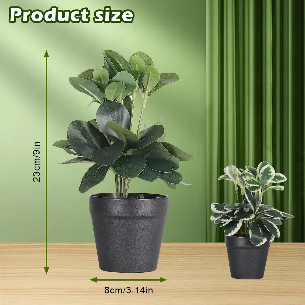 Real Touch Artificial Bonsai Tree with Eucalyptus Leaves in Cement Pot, Faux Plant for Indoor Outdoor Home Decor