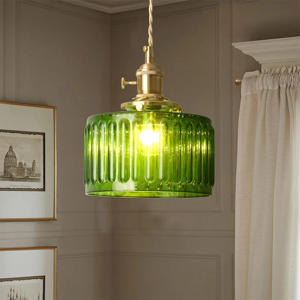 Led Crystal Pendant Light Green Chandelier Modern Hanging Ceiling Lamp Fixture Aisle Dining Room Kitchen Island Retro Home Decor