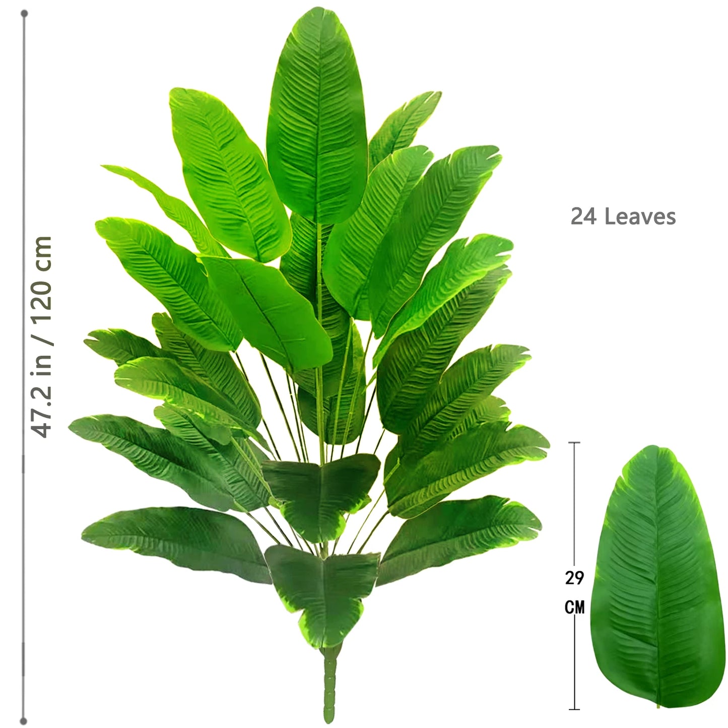 65-90-125cm  Large Tropical Palm Tree Fake Banana Plant Leaves Real Touch Strelitzia Reginae Plastic Plant for Home Garden