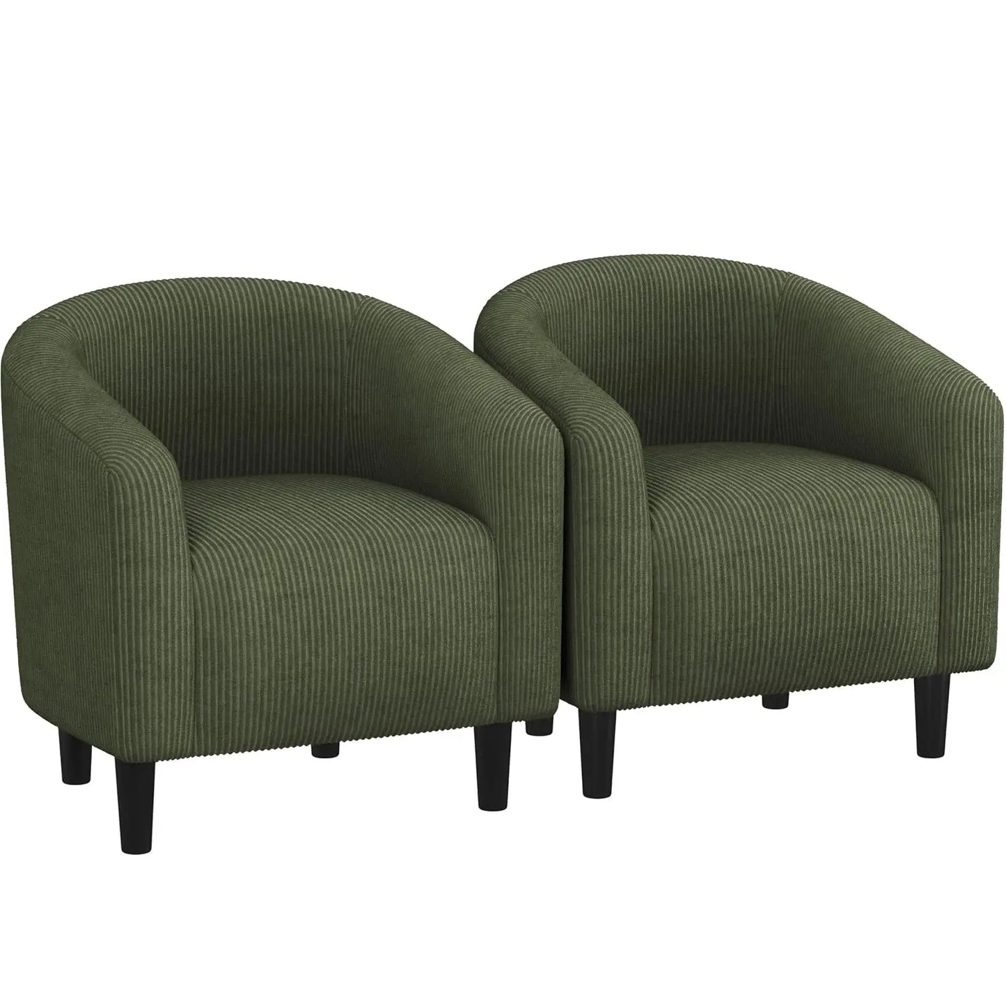 Set of 2 Soft Furry Barrel Accent Chairs Padded Armrest For Living Room Bedroom Office Waiting Room, Customized
