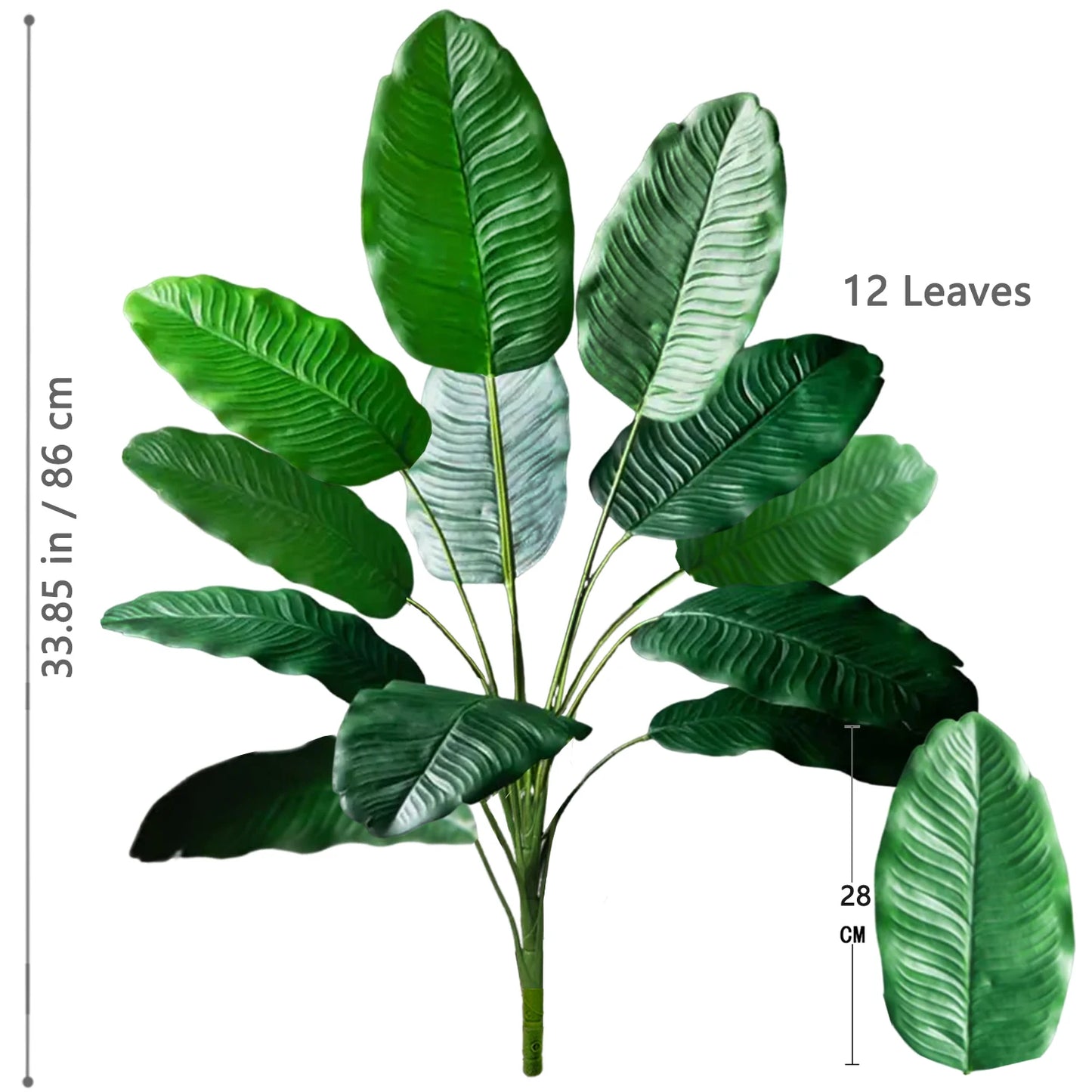 65-90-125cm  Large Tropical Palm Tree Fake Banana Plant Leaves Real Touch Strelitzia Reginae Plastic Plant for Home Garden