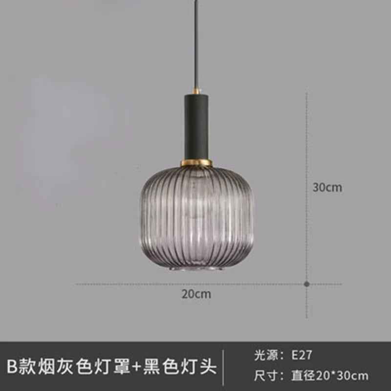 Dropshipping Glass Striped Pendant Lights Nordic loft Dining Room Kitchen Fixtures Ceiling Pendant Lamp Home Decor Hanging Lamp