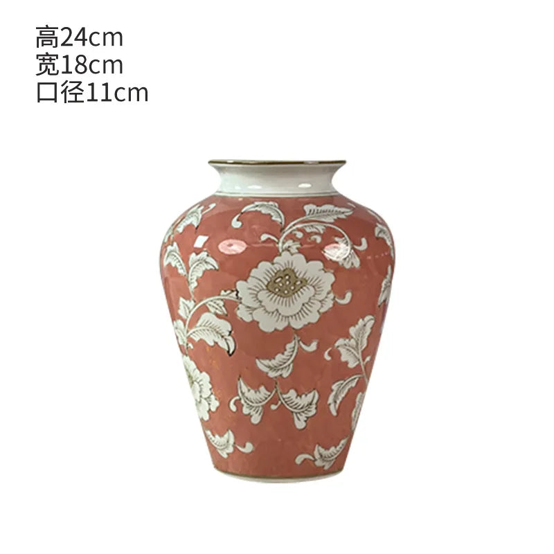 Blue and White Porcelain Retro Vase Ceramic Painted Flower Potted Plant Floral Hydroponic Vase Crafts Decoration Indoor Ornament