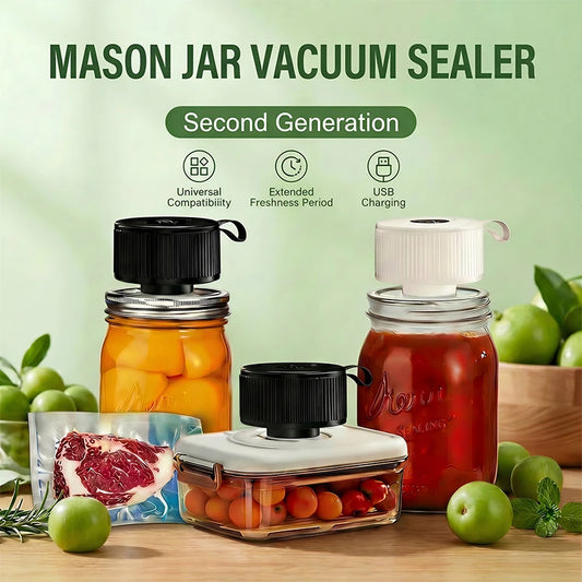 1pc Automatic Electric Mason Jar Vacuum Sealer, One-Button Operation, Leak-Proof Sealing, Suitable for Regular and Wide-Mouth Ja
