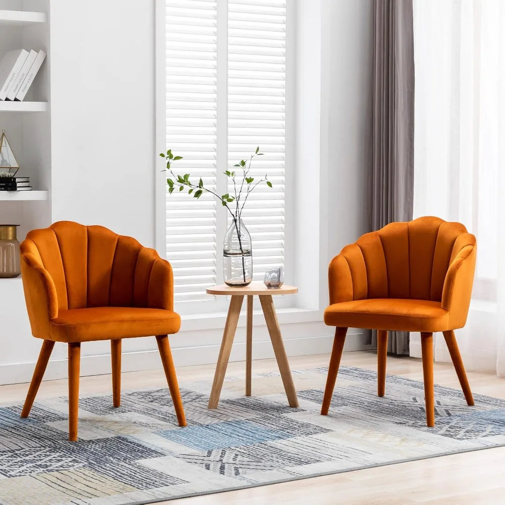 Velvet Dining Chairs Set of 2 Modern Accent Chairs Upholstery Side Chairs with Upholstered Wood Legs for Home, Customized