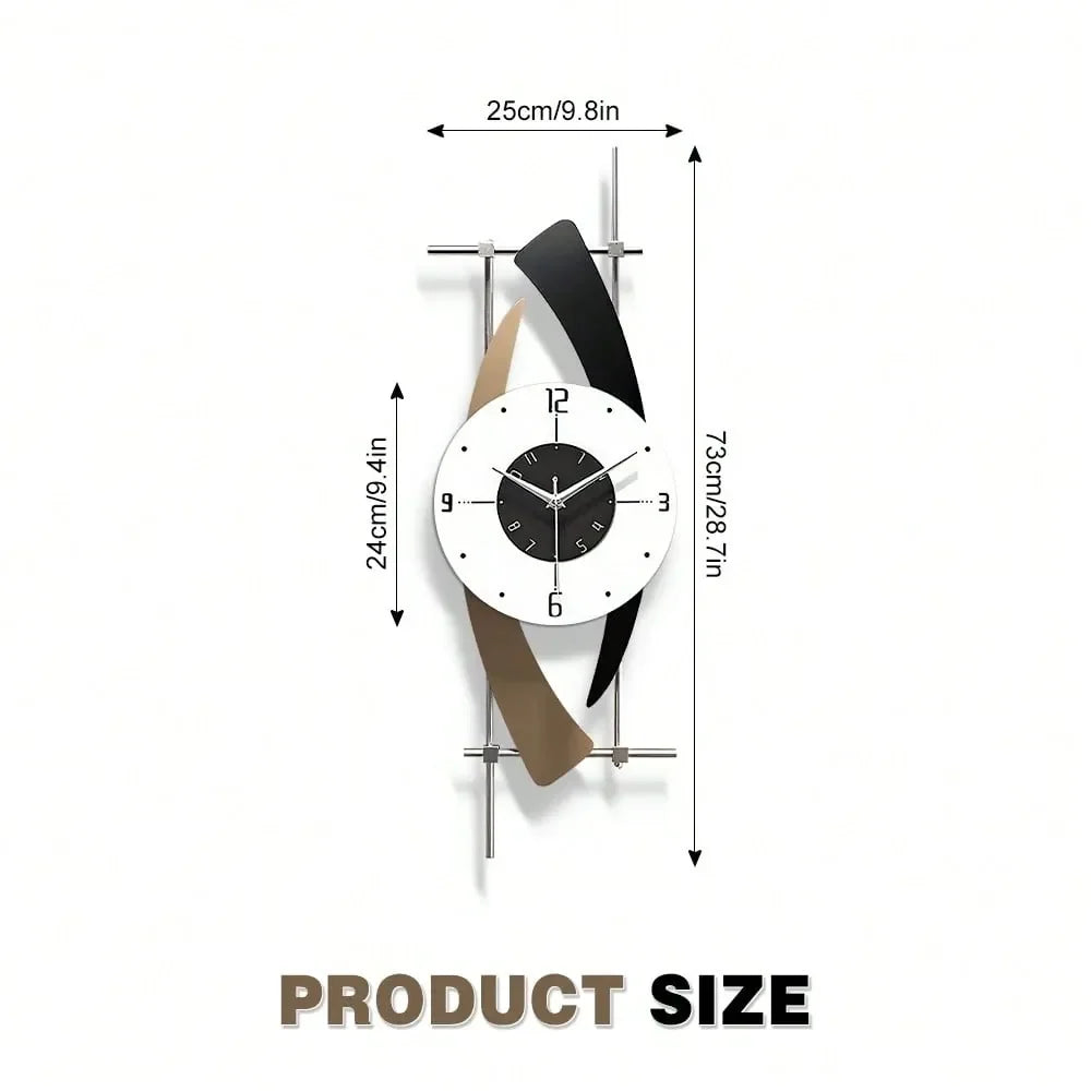 Wall Clock Decorative 3D Metal Wall Art Clock For Living Room Bedroom Creative Modern Big Wall Clock Decor With Silent NoTickin