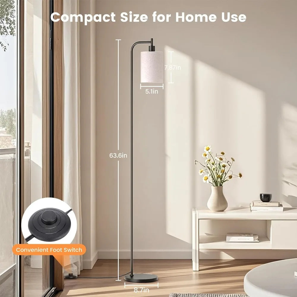 Dimmable Linen Shade Floor Lamp with Remote Control and 3 Color Options