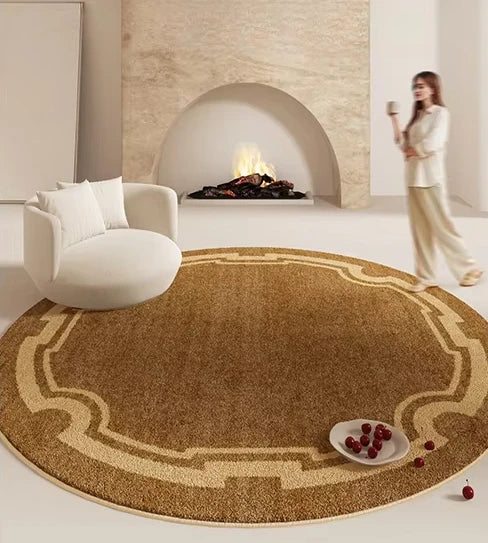 Cream Style Bedroom Decor Carpet Large Area Round Carpets for Living Room Home Thicken Washable Floor Mat Fluffy Soft Lounge Rug