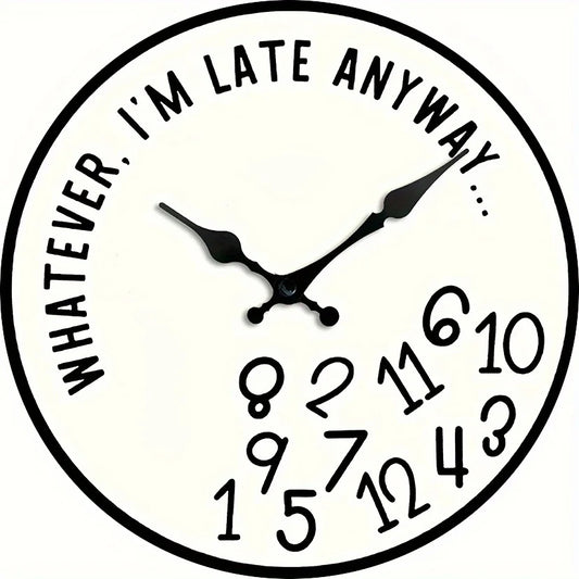 Silent Wooden Wall Clock - Creative & Fun Design, Perfect for Home Decor & Gifts, Battery-Operated (AA Not Included)