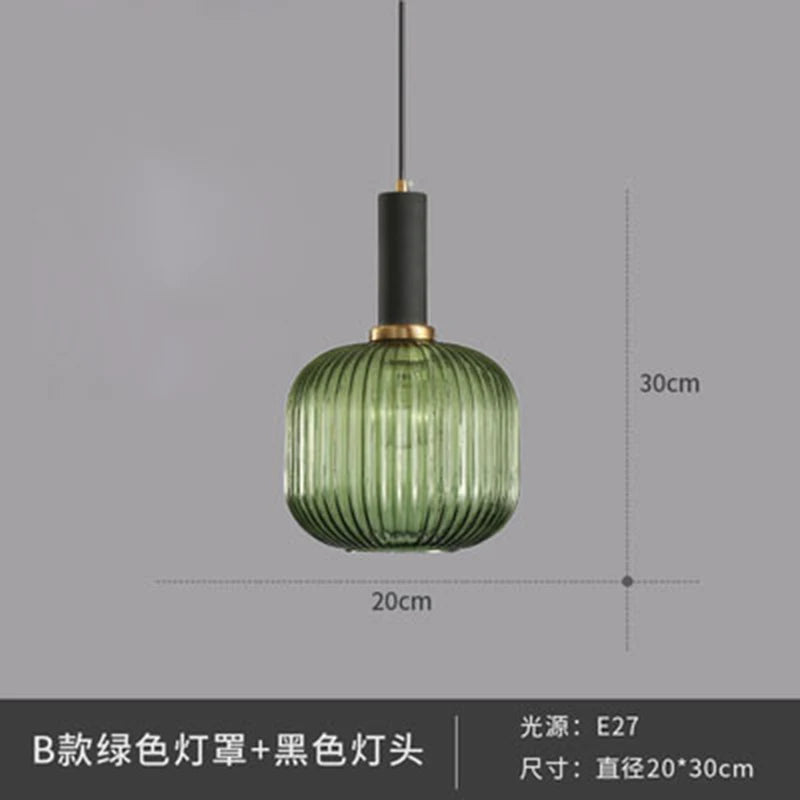 Dropshipping Glass Striped Pendant Lights Nordic loft Dining Room Kitchen Fixtures Ceiling Pendant Lamp Home Decor Hanging Lamp