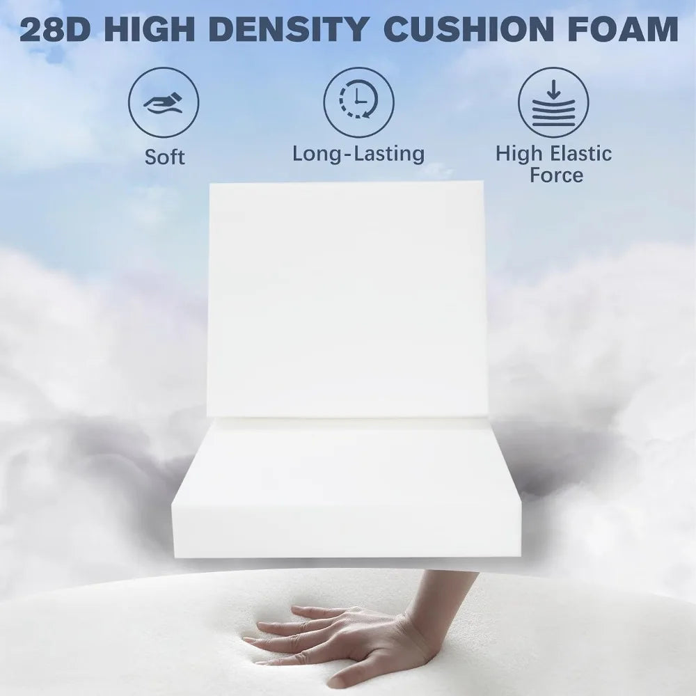 Outdoor Deep Seat Cushion Set, Rainproof & 3-Year Fade Resistant Patio Furniture Cushions with Removable Covers, Beige
