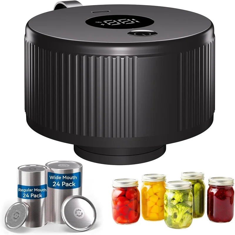 1pc Automatic Electric Mason Jar Vacuum Sealer, One-Button Operation, Leak-Proof Sealing, Suitable for Regular and Wide-Mouth Ja