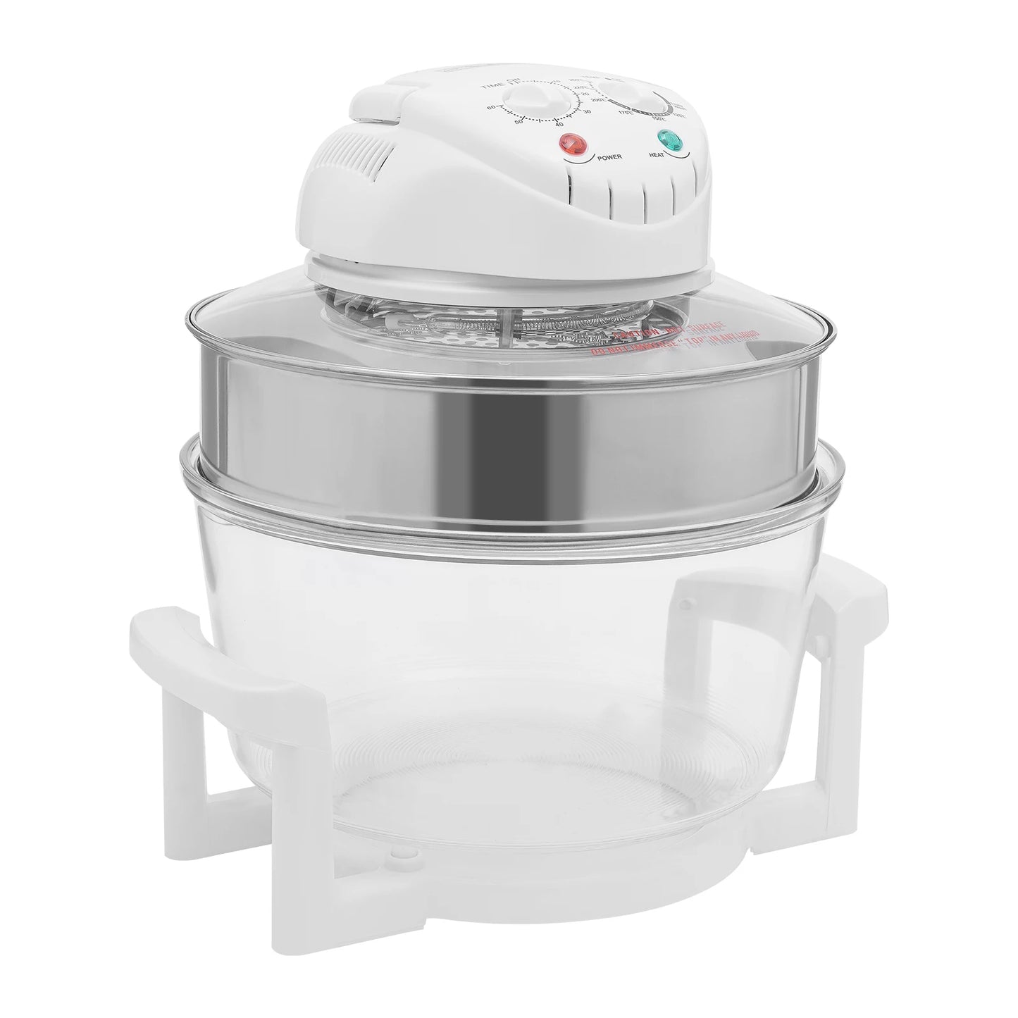 17L Airy Fryer, Adjustable 1400W Glass Air Fryer, 360° Viewable Airy Fryer with Expansion Ring Multifunctional Cooker