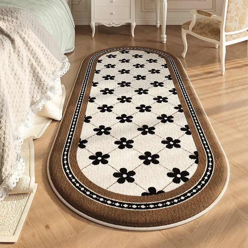 French Style Bedroom Decor Carpet Flower Pattern Carpets for Living Room Thick Plush Bedside Rug Fluffy Soft Cloakroom Floor Mat