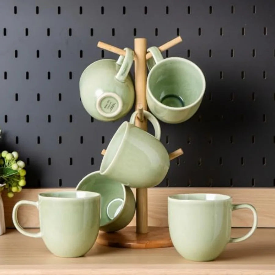 12oz Coffee Mugs Ceramic Coffee Mugs set of 6 for Man Woman Dad Mom Modern Coffee Mugs with handle for Latte//Milk/Cocoa. Dishw