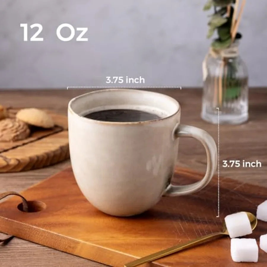 12oz Coffee Mugs Ceramic Coffee Mugs set of 6 for Man Woman Dad Mom Modern Coffee Mugs with handle for Latte//Milk/Cocoa. Dishw